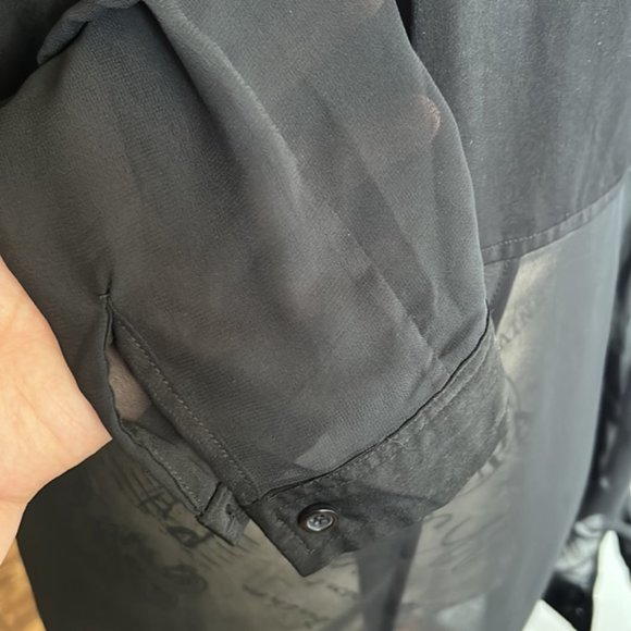 Free People Sheer Button Long Sleeve Shirt/Top  XS - Picture 4 of 6